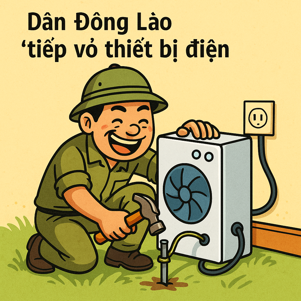 Dân Đông Lào tiếp vỏ thiết bị điện