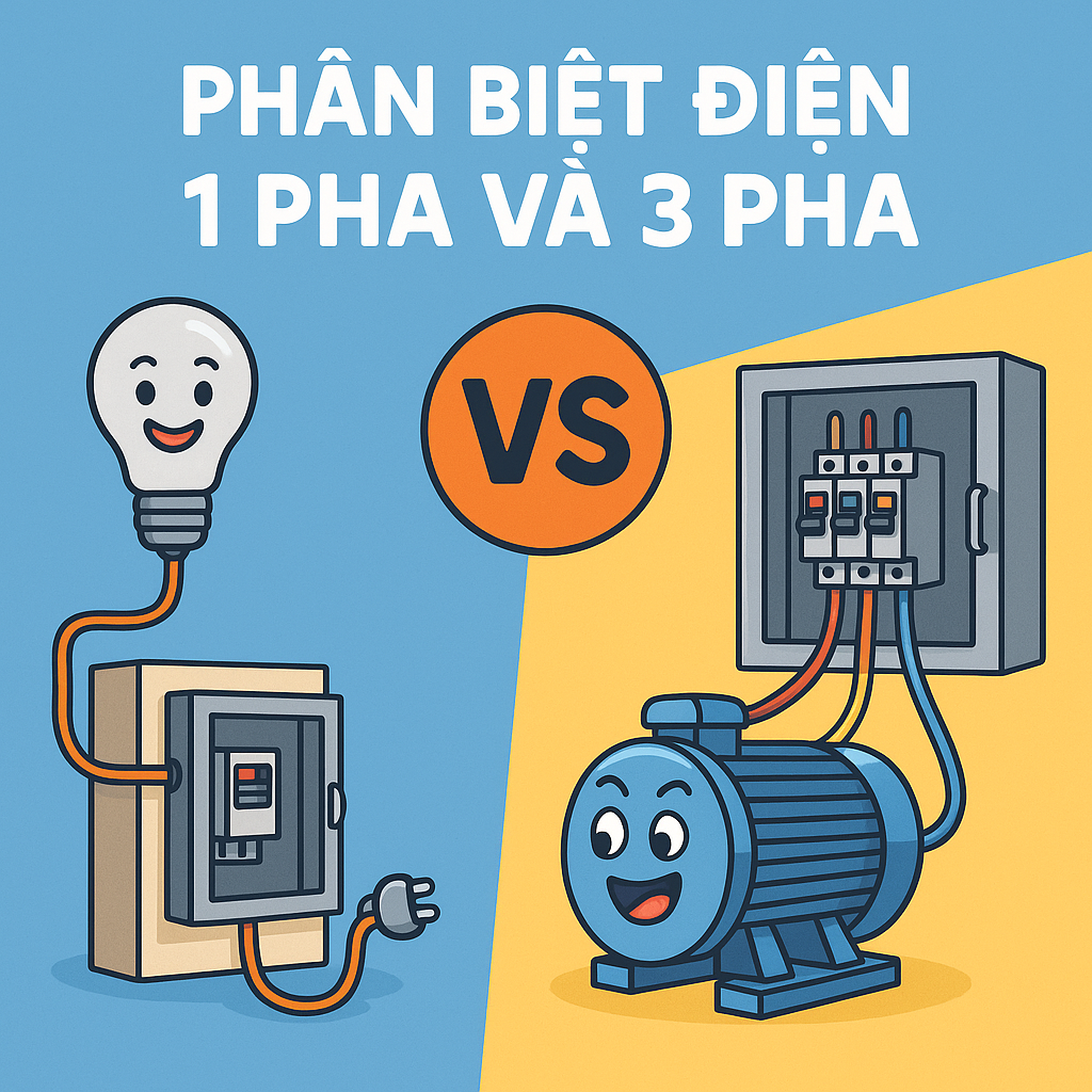 Phân biệt điện 1 pha và 3 pha - ảnh minh hoạ